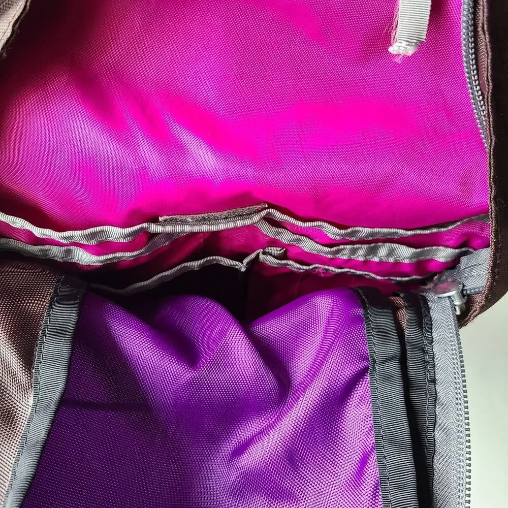 The North Face Jester Backpack Purple Brown Pink School Hiking Book Bag Pack